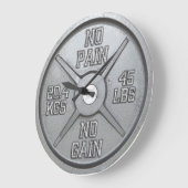 Barbell Plate Wall Clock - No Pain No Gain Grote Klok (Hoek)