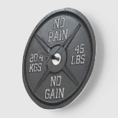 Barbell Plate Wall Clock - No Pain No Gain Grote Klok (Hoek)