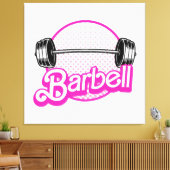 Barbell - roze canvas afdruk (Insitu (Woonkamer))