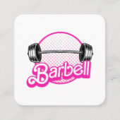 Barbell - roze vierkante visitekaartje (Voorkant)