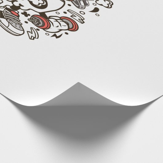 Barbell Skull Head Cadeaupapier (Hoek)