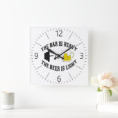 Barbell versus bier vierkante klok (Huis)