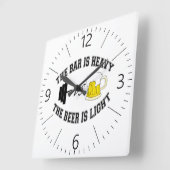 Barbell versus bier vierkante klok (Hoek)