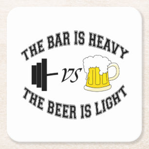 Barbell vs bier kartonnen onderzetters