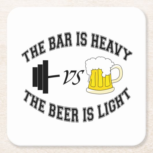 Barbell vs bier kartonnen onderzetters (Voorkant)