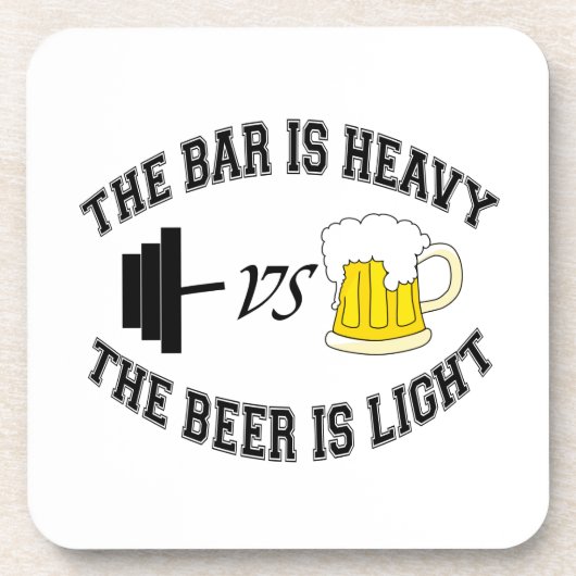 Barbell vs bier onderzetter (Voorkant)