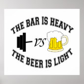 Barbell vs bier poster (Voorkant)
