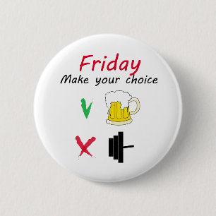 Barbell vs bier ronde button 5,7 cm
