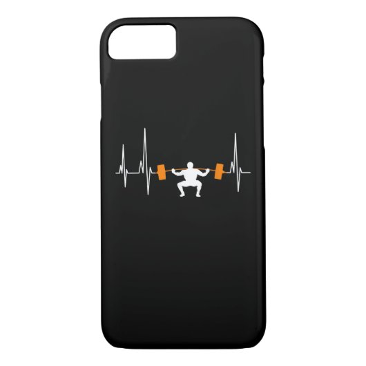 Barbell Weightlift Heartbeat Bodybuilding Case-Mate iPhone Case (Achterkant)
