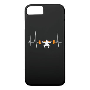 Barbell Weightlift Heartbeat Bodybuilding iPhone 8/7 Hoesje