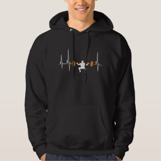 Barbell Weightlift Heartbeat Bodybuilding Cool Hoodie