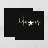 Barbell Weightlift Heartbeat Bodybuilding Cool Kaart (Voorkant / Achterkant)