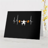 Barbell Weightlift Heartbeat Bodybuilding Kaart (Gele Bloem)