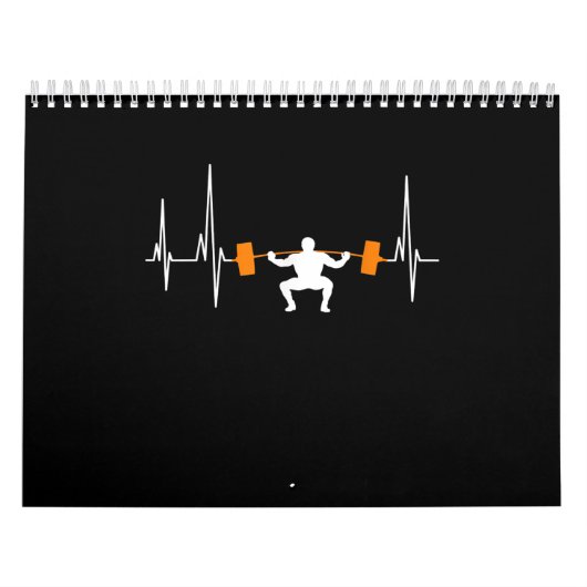 Barbell Weightlift Heartbeat Bodybuilding Kalender (Hoes)