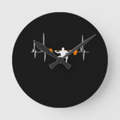 Barbell Weightlift Heartbeat Bodybuilding Ronde Klok (Voorkant)