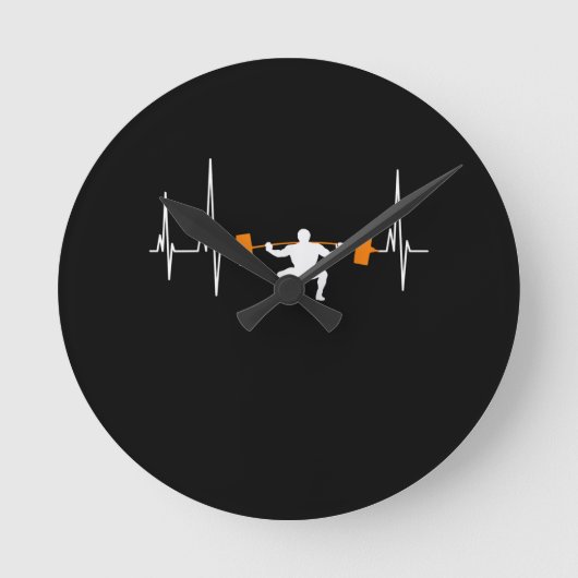 Barbell Weightlift Heartbeat Bodybuilding Ronde Klok (Voorkant)