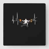 Barbell Weightlift Heartbeat Bodybuilding Vierkante Klok (Voorkant)