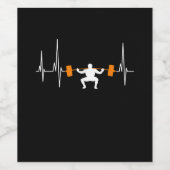 Barbell Weightlift Heartbeat Bodybuilding Wijn Etiket (Enkel label)