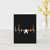 Barbell Weightlifting Heartbeat Bodybuilding Cool Kaart (Gele Bloem)