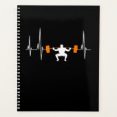 Barbell Weightlifting Heartbeat Bodybuilding Cool Planner (Voorkant)