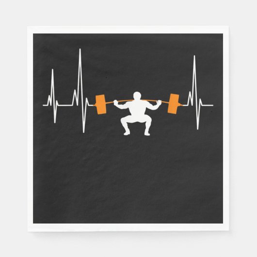 Barbell Weightlifting Heartbeat Bodybuilding Cool Servet (Voorkant)