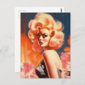 Barbenheimer apocalyptische retro vrouw briefkaart (Voorkant / Achterkant)