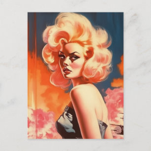 Barbenheimer apocalyptische retro vrouw briefkaart