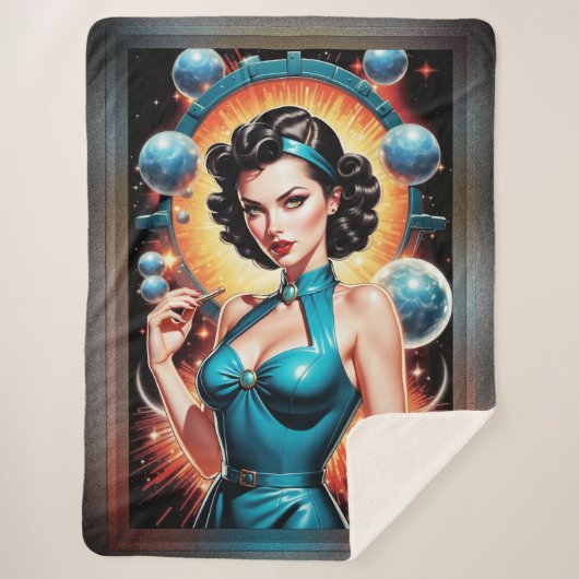 Barbenheimer Retro Fusion Atomic Age Mode Sherpa Deken (Voorkant)