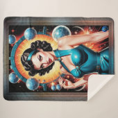 Barbenheimer Retro Fusion Atomic Age Mode Sherpa Deken (Voorkant (horizontaal))