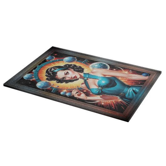 Barbenheimer Retro Fusion Atomic Age Mode Snijplank (Hoek)