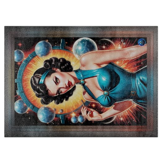 Barbenheimer Retro Fusion Atomic Age Mode Snijplank (Voorkant)