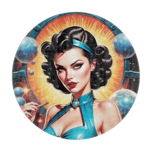 Barbenheimer Retro Fusion Atomic Age Mode Snijplank (Voorkant)