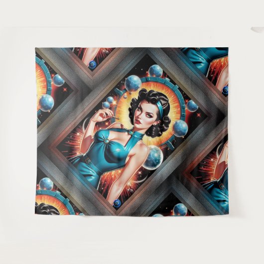 Barbenheimer Retro Fusion Atomic Age Mode Wandkleed (Voorkant (horizontaal))