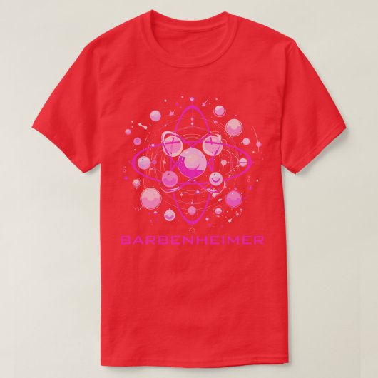 Barbenheimer Roze Atom T-shirt (Design voorkant)