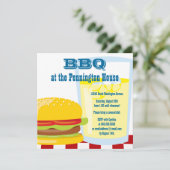 Barbeque barbeque (Barbeque): uitnodiging voor een (Staand voorkant)