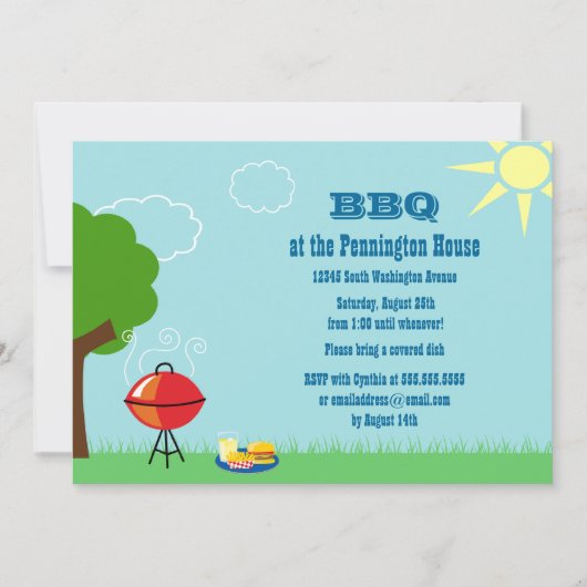 Barbeque barbeque (Barbeque): uitnodiging voor een (Voorkant)