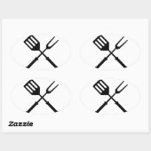 Barbeque BBQ Barby Barbies Grill Ovale Sticker (Vel)