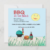 Barbeque Beach Party Invitation Kaart (Voorkant)