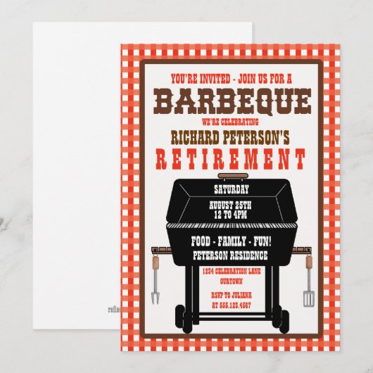 Barbeque Celebration Invitations Kaart (Voorkant / Achterkant)