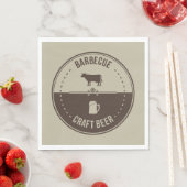 Barbeque en bier, BBQ Embleem Badge Servet (Insitu)