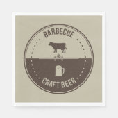 Barbeque en bier, BBQ Embleem Badge Servet (Voorkant)
