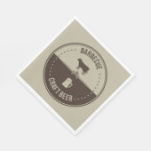 Barbeque en bier, BBQ Embleem Badge Servet (Hoek)