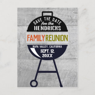 Barbeque familiereünie Save the Date Briefkaart