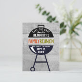 Barbeque familiereünie Save the Date Briefkaart (Staand voorkant)