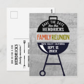 Barbeque familiereünie Save the Date Briefkaart (Voorkant / Achterkant)