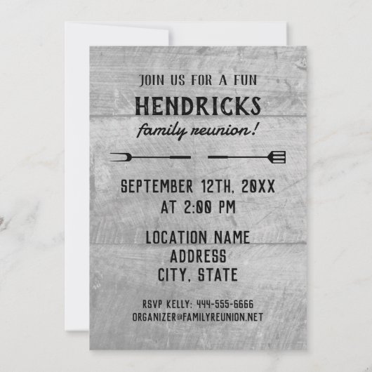 Barbeque familiereünie Save the Date Uitnodiging (Achterkant)