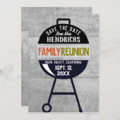 Barbeque familiereünie Save the Date Uitnodiging (Voorkant / Achterkant)