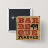 Barbeque Forever Vierkante Button 5,1 Cm (Voorkant /achterkant)