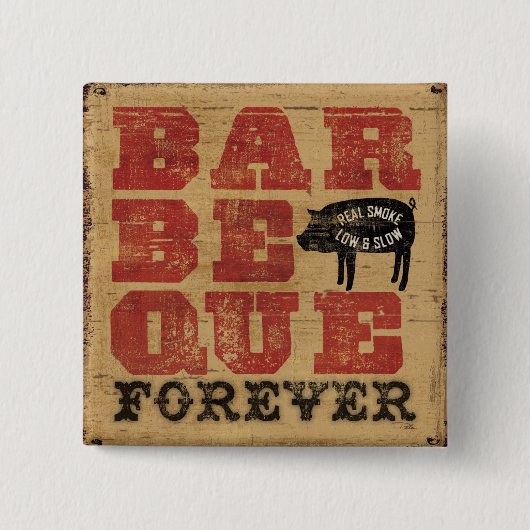 Barbeque Forever Vierkante Button 5,1 Cm (Voorkant)