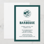 Barbeque Grill Flat Invitation Kaart (Voorkant / Achterkant)